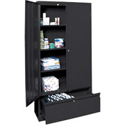 Sandusky Large File and Store Cabinet, 72"H x 36"W x 18"D, Black