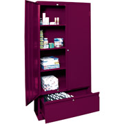 Sandusky Large File and Store Cabinet, 72"H x 36"W x 18"D, Burgundy
