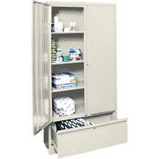 Sandusky Large File and Store Cabinet, 72"H x 36"W x 18"D, Putty
