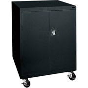 Sandusky Mobile Counter Height Cabinet, 42"H x 46"W x 24"D, Black