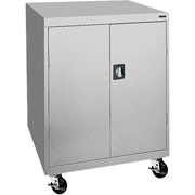 Sandusky Mobile Counter Height Cabinet, 42"H x 46"W x 24"D, Dove Gray