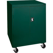 Sandusky Mobile Counter Height Cabinet, 42"H x 46"W x 24"D, Green