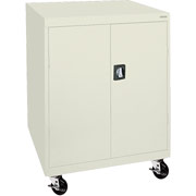 Sandusky Mobile Counter Height Cabinet, 42"H x 46"W x 24"D, Putty