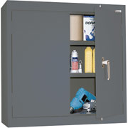 Sandusky Solid Double Door Cabinet, Charcoal