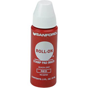 Sanford Roll-On Stamp Pad Inker, Red Ink