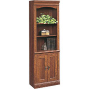 Sauder Camden County Collection Library with Doors, Planked Cherry Finish