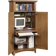 Sauder Computer Armoire, Fruitwood Finish