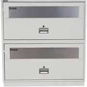 Schwab 36" 2 Drawer Insulated Lateral File, Light Gray