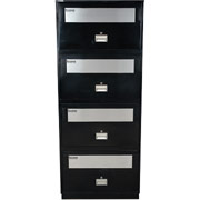 Schwab 36" 4 Drawer Insulated Lateral File, Black