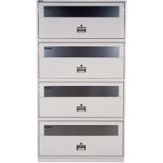 Schwab 43" 4 Drawer Insulated Lateral File, Light Gray