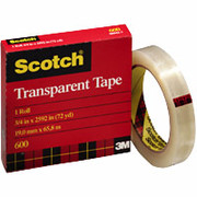 Scotch 600 Transparent Tape, 1/2"x72 yds.