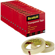 Scotch 600 Transparent Tape Refill Rolls, 3/4"x72 yds, 12PK