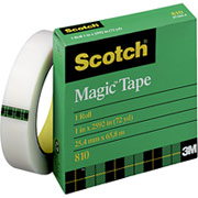 Scotch 810 Magic Tape Refill, 1/2" x 72 yds., 3" Core