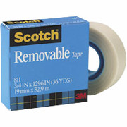 Scotch 811 Magic Removable Tape Refill Rolls - 3/4 " x 36yd