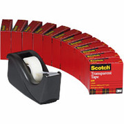 Scotch C60 Tape Dispenser with 12 Rolls of Transparent Tape