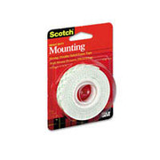 Scotch Double-Sided Mounting Tape, 1/2" x 75" Roll
