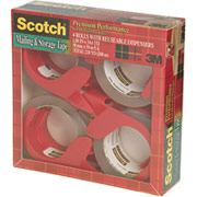 Scotch Mailing and Storage Tape, Clear, 1.88" x 38.2 yds, 4 Dispeners/4 Rolls