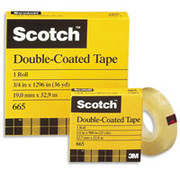 Scotch Permanent Double-Sided Tape, 1" Core, 1/2" x 25 Yards