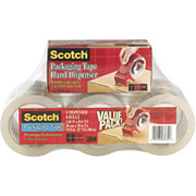 Scotch Premium-Performance Hand Packaging Tape Dispenser, 1 Dispenser/6 Rolls