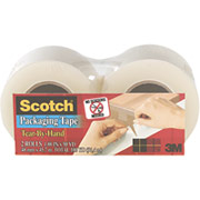 Scotch Tear-By-Hand Packaging Tape, Clear, 1.88" x 50 yds, 2 Rolls