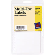 Self-Adhesive, Rectangular White Removable Labels, 5/8 x 7/8