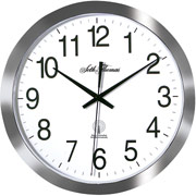 Seth Thomas 11-3/4" Round Radio Control Wall Clock, White