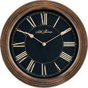 Seth Thomas 12" Round Walnut Finish Molded Wall Clock