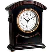 Seth Thomas Black Arched Bonnet Top Tabletop Clock