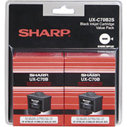 Sharp UX-C70B2S Black Ink Cartridges, 2/Pack