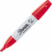 Sharpie Chisel Tip Permanent Markers, Red, Each