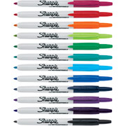 Sharpie Retractable Fine Point Permanent Markers, Assorted, 12/Pack