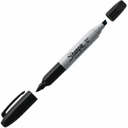 Sharpie Super Twin Tip Permanent Markers, Chisel/Fine Point, Black, Each