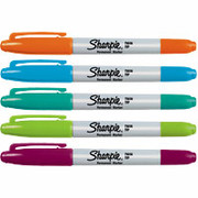 Sharpie Twin-Tip Permanent Markers, Fine/Ultra-Fine Point, Assorted, 5 Pack