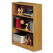 Situations 3-Shelf Heavy-Duty Wooden Bookcase, Royal Oak