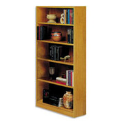 Situations 5-Shelf Heavy-Duty Wooden Bookcase, Royal Oak