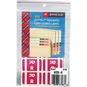 Smead Alpha-Z Color-Coded Alpahabetical Labels Second Letter Package Set, R, Purple
