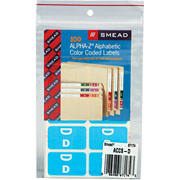 Smead Alpha-Z Color-Coded Labels Second Letter, Set D, Light Blue