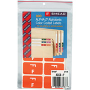 Smead Alpha-Z Color-Coded Labels Second Letter, Set F, Orange