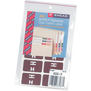 Smead Alpha-Z Color-Coded Labels Second Letter, Set H, Dark Brown