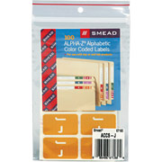 Smead Alpha-Z Color-Coded Labels Second Letter, Set J, Yellow