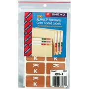 Smead Alpha-Z Color-Coded Labels Second Letter, Set K, Light Brown