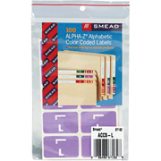 Smead Alpha-Z Color-Coded Labels Second Letter, Set L, Lavender