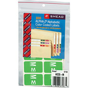 Smead Alpha-Z Color-Coded Labels Second Letter, Set M, Light Green