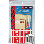 Smead Alpha-Z Color-Coded Labels Second Letter, Set N, Red