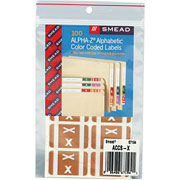 Smead Alpha-Z Color-Coded Labels Second Letter, Set X, Light Brown