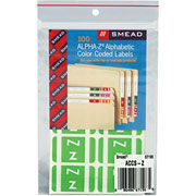 Smead Alpha-Z Color-Coded Labels Second Letter, Set Z, Light Green