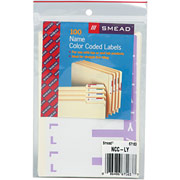 Smead Alpha-Z Color-Coded Name Labels First Letter, Set L & Y, Lavender