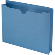 Smead Colored File Jackets with Reinforced Tab, Letter, Blue, 2" Expansion, 50/Box