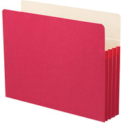 Smead Colored File Pockets, Letter, 3 1/2" Expansion, Red, Each