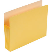 Smead Colored File Pockets, Letter, 5 1/4" Expansion, Yellow, Each